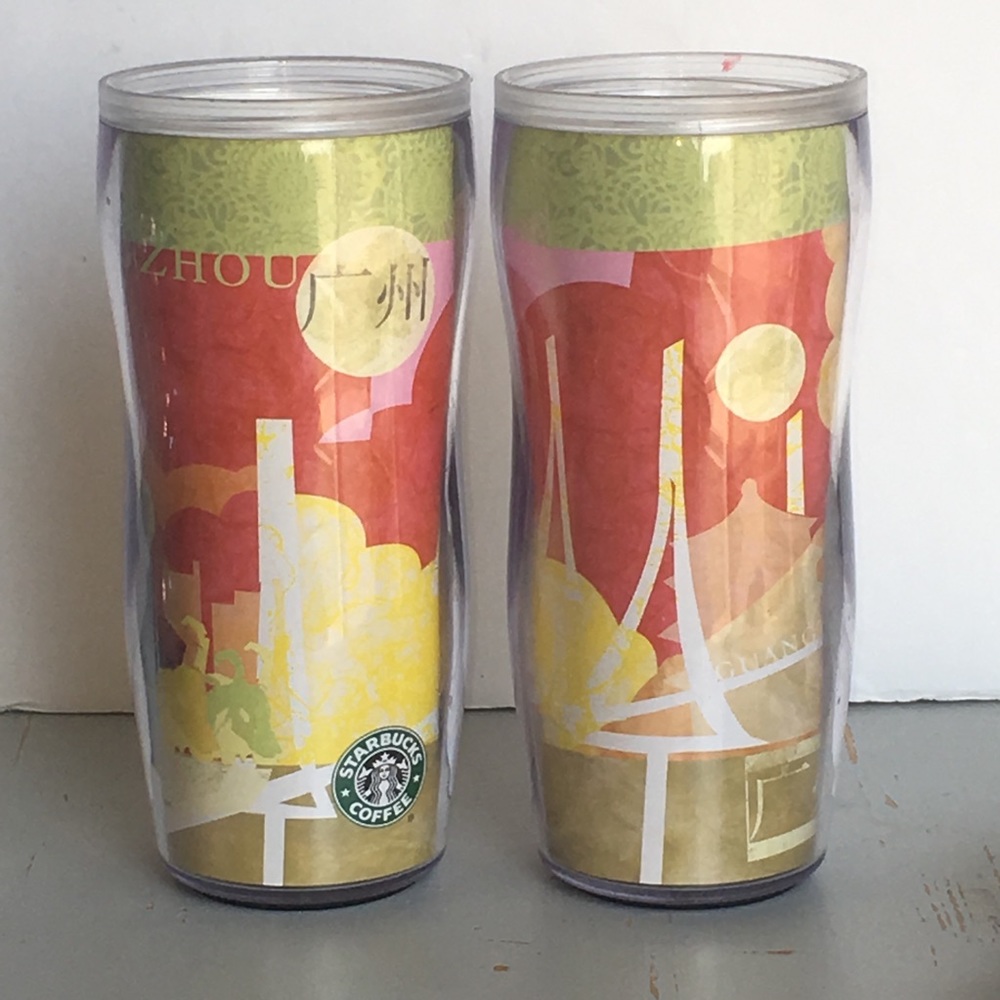 Starbucks GUANGZHOU China 2004 set of two 12 Oz tumblers - Picture 2 of 8